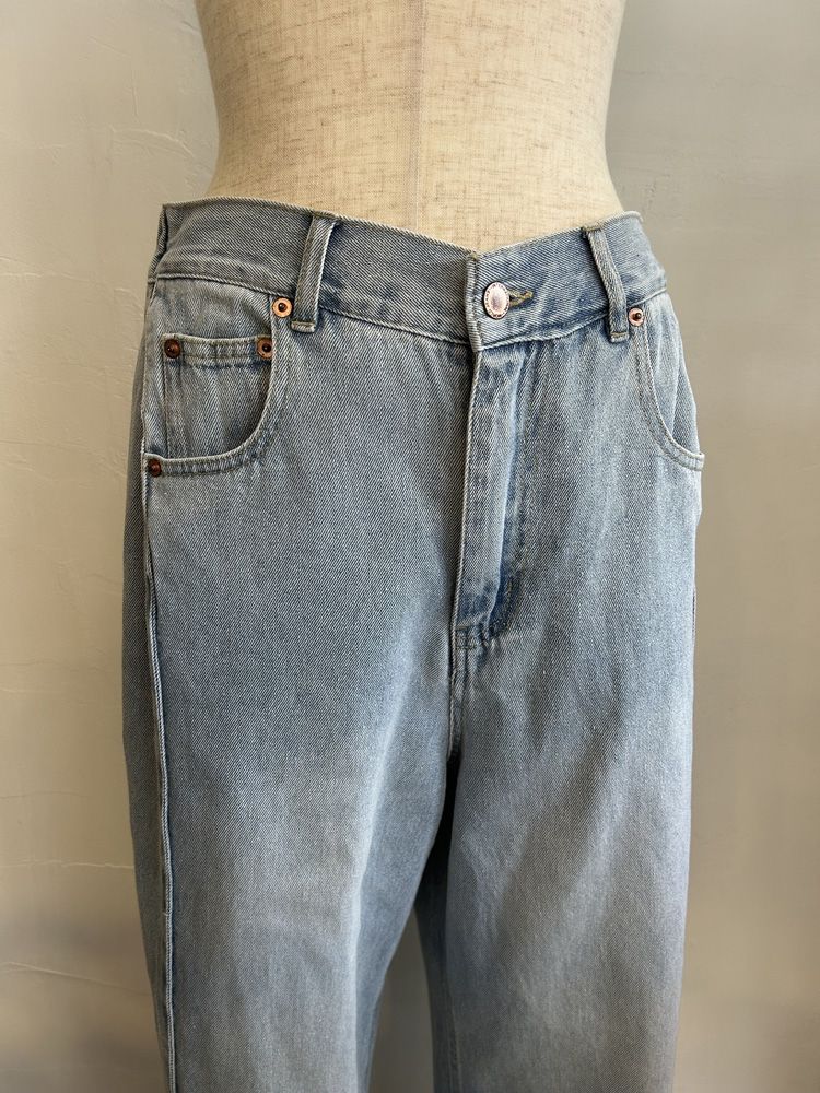 DENIM SIDE-TUCK PANTS インディゴブルー