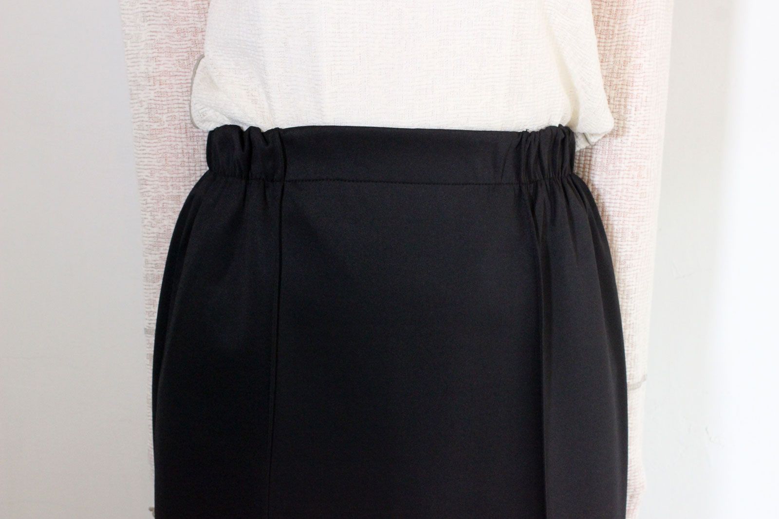 ダンボールニット タイトロングスカート ブラック