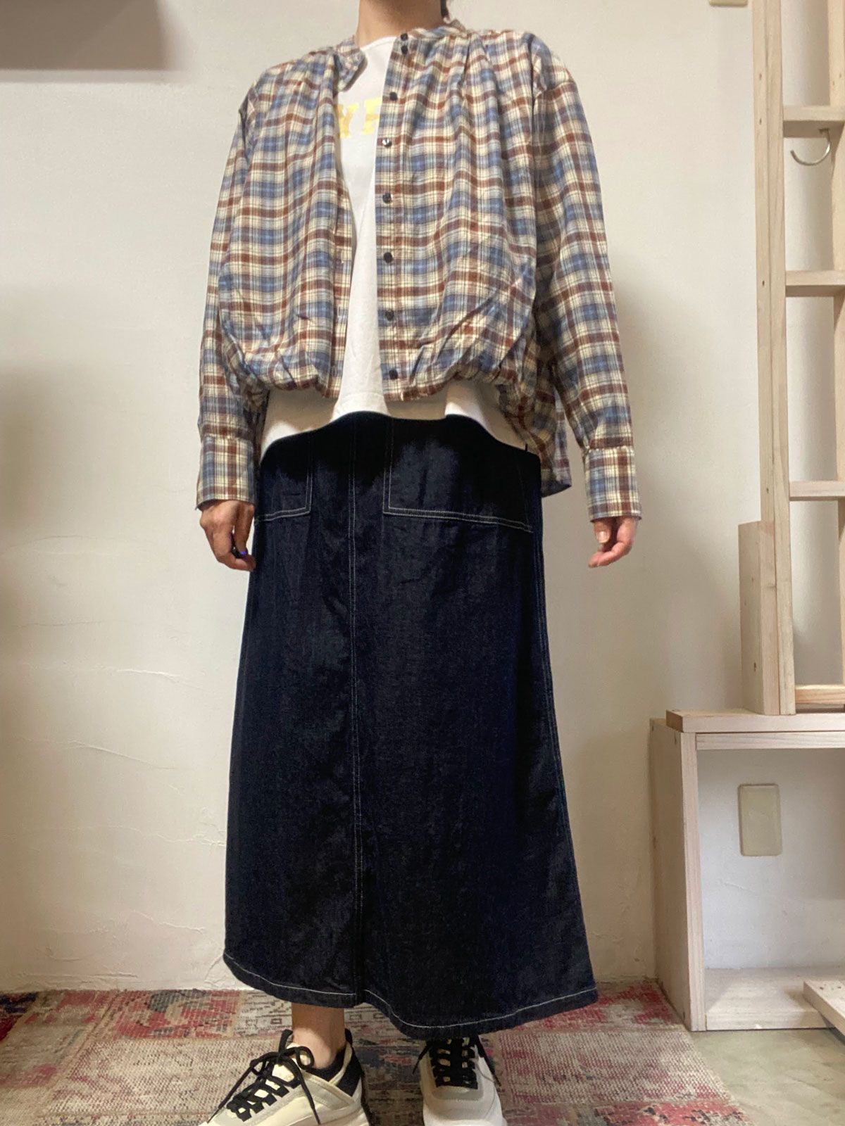 チェックフロントインシャツ オフ