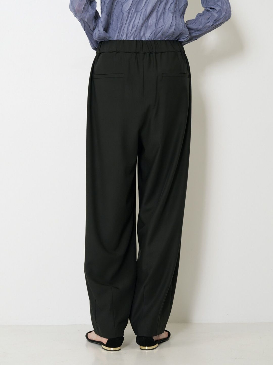 [3263-625MK] ドレープコクーンPT ブラック