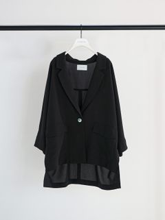 [4561-027BZ] サマーメッシュ麻混ドルマンJK ブラック