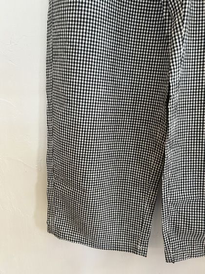 綿麻チェックノッポパンツ ギンガム