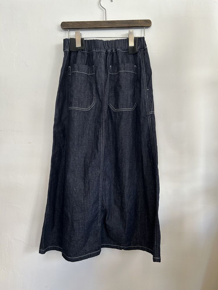 8ozムラデニム ベイカースカート インディゴ