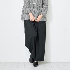トロンとツイルタックワイドパンツ ブラック