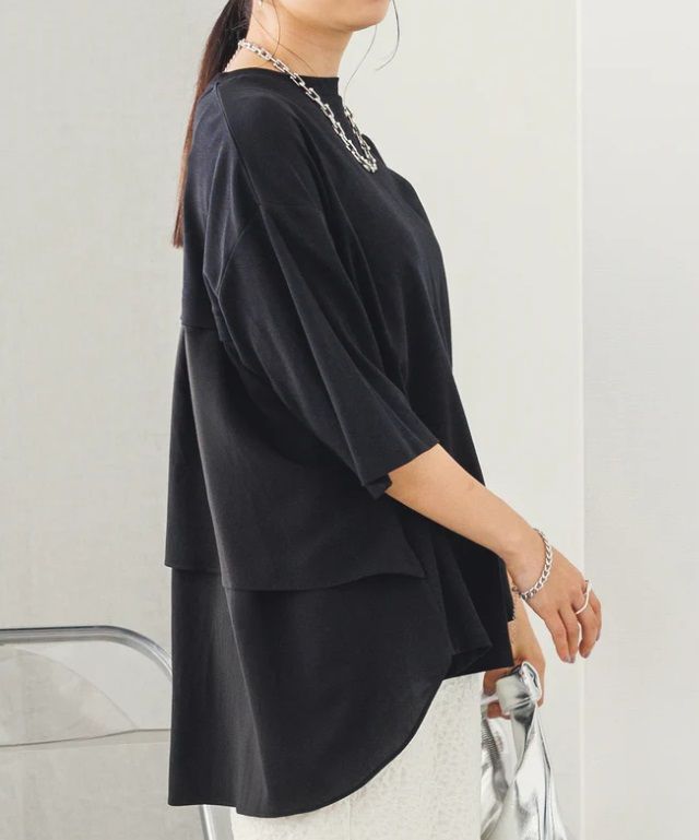 バックフリルTシャツ ブラック