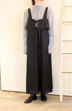 2WAYストレートラインジャンパースカート ブラック