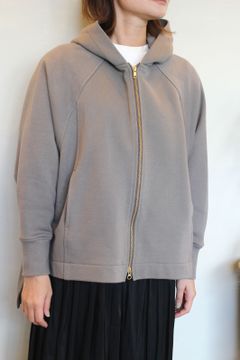 裏起毛ジャージードルマンZIPパーカー グレージュ