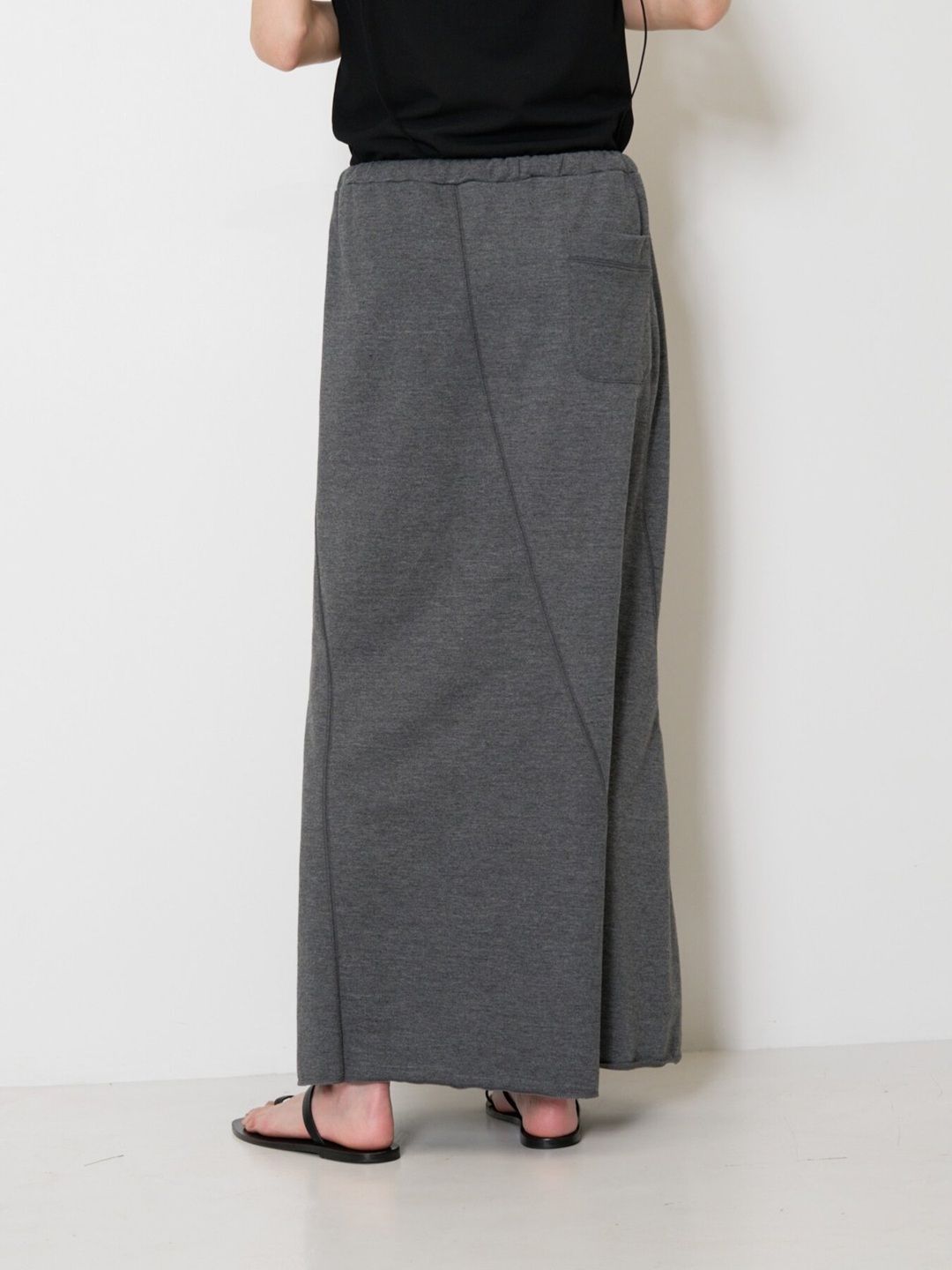 [2863-716KK] ミニ裏毛ツイストSK チャコール