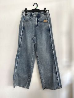 CTRデニム サイドフリンジ ワイドパンツ ケミカル