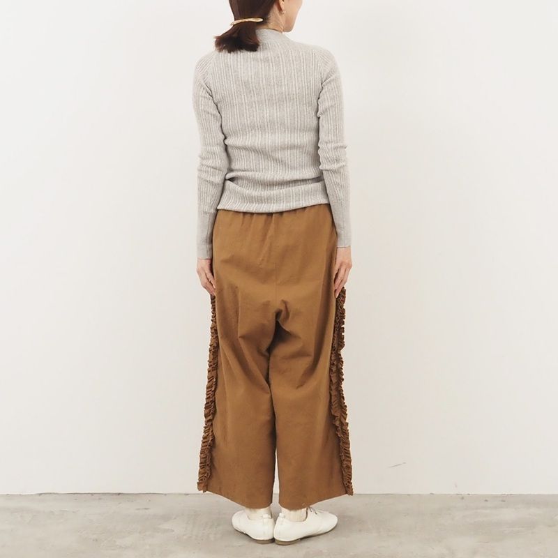 シーチングハンドワッシャー フリンジパンツ コヨーテ