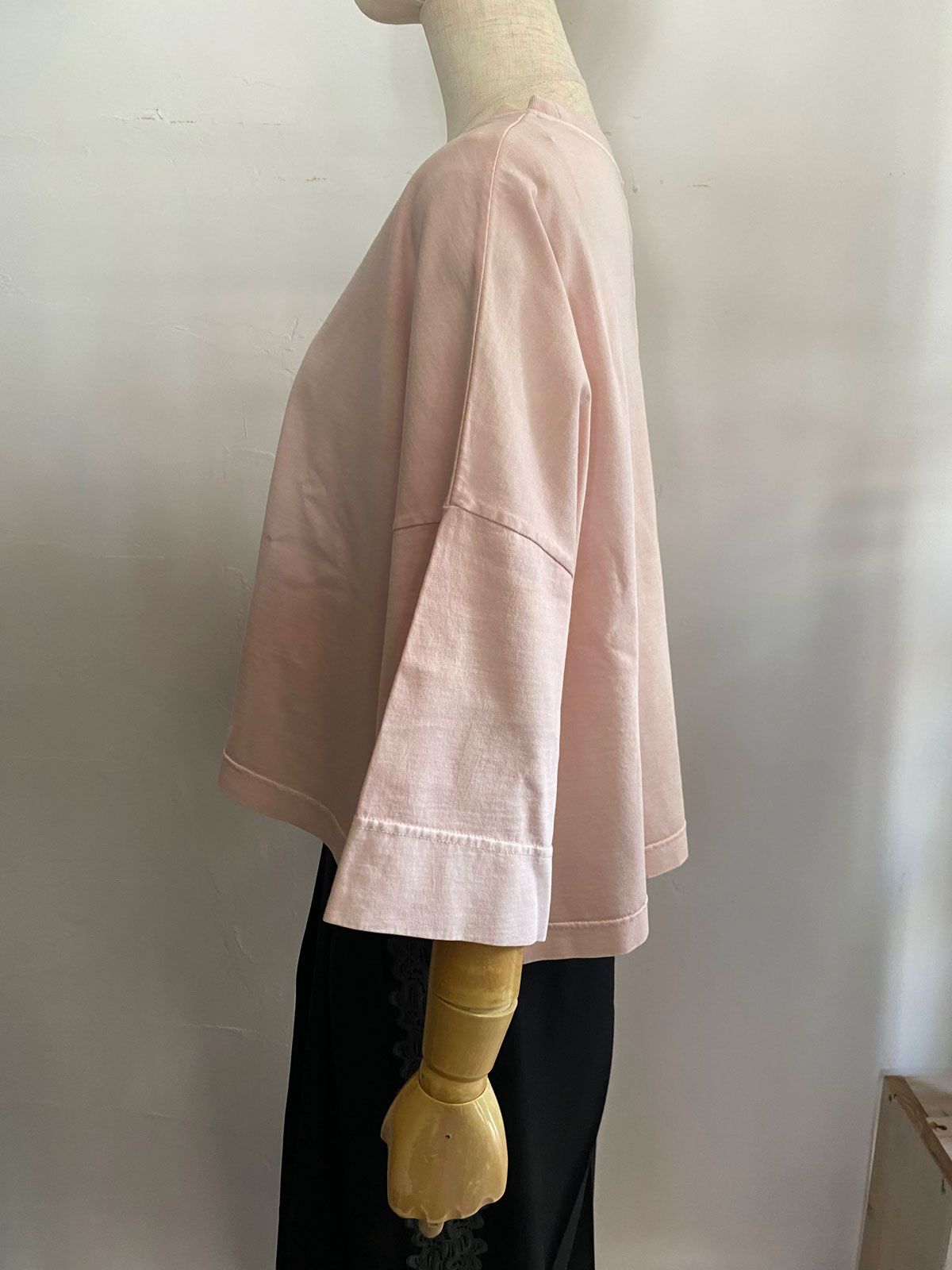 ピグメント製品染め オーバーロゴT ピンク