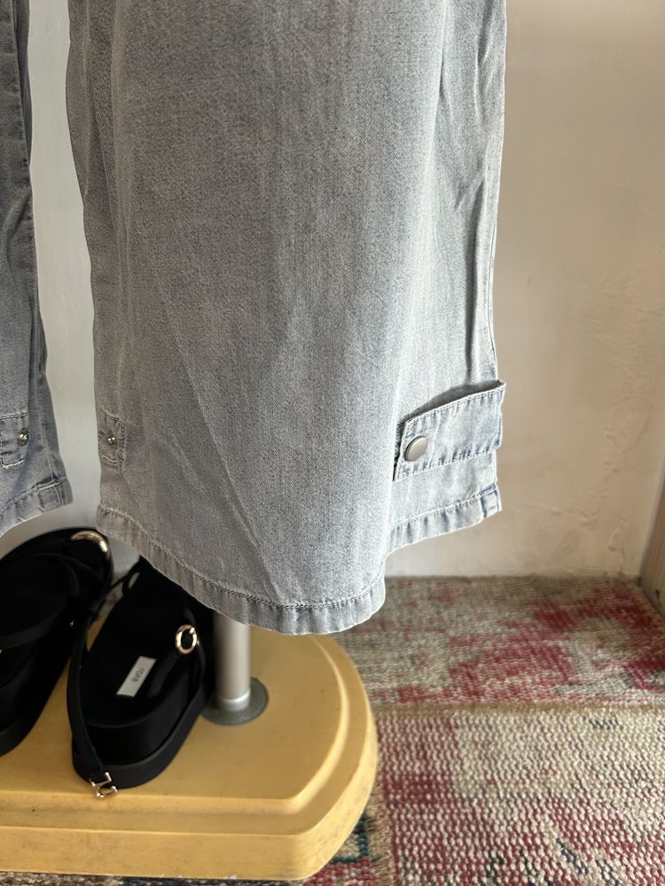 テンセルデニムワイドパンツ サックス