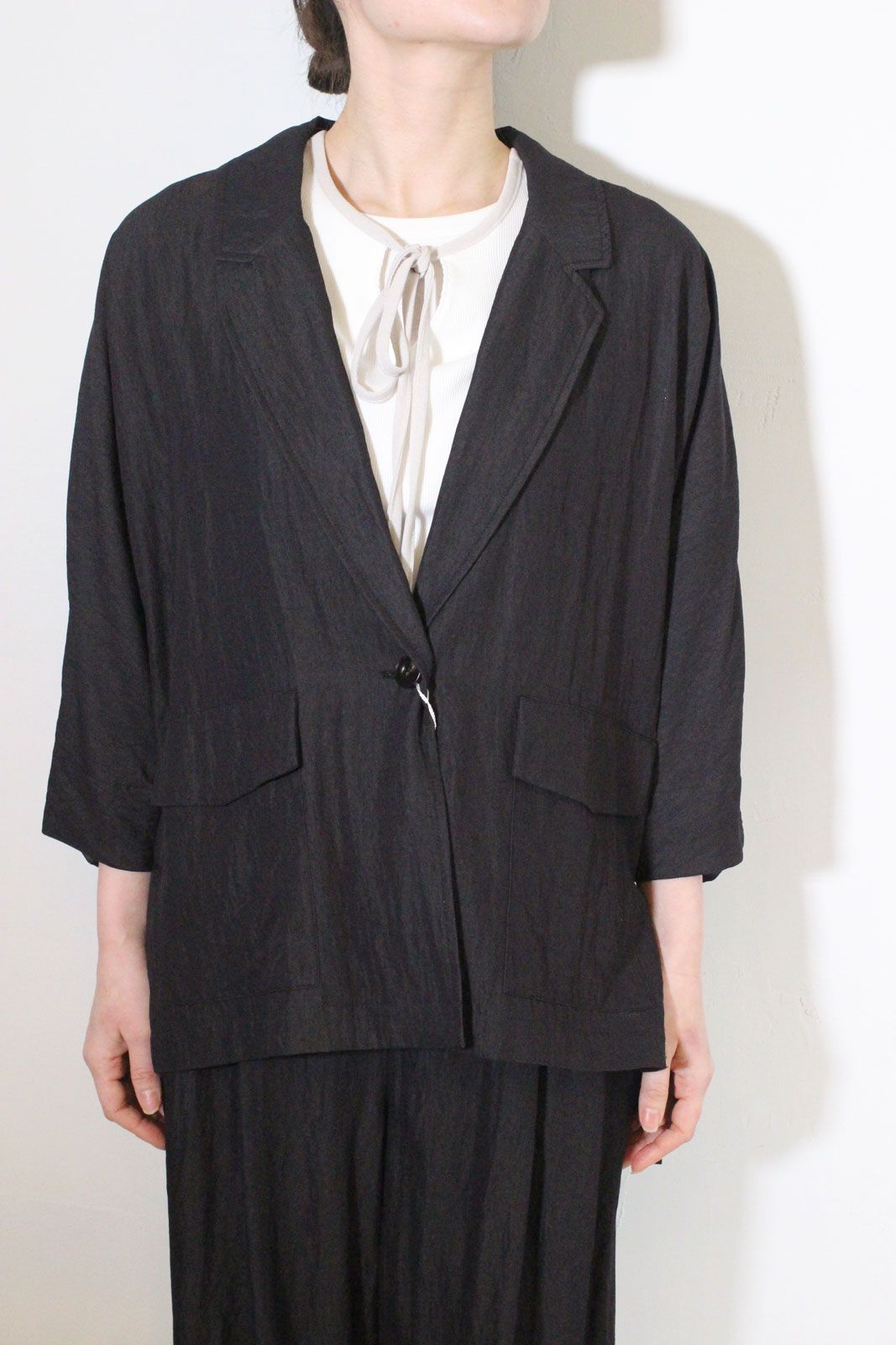 [4861-006KK] リラックスツイルドルマンJK ブラック