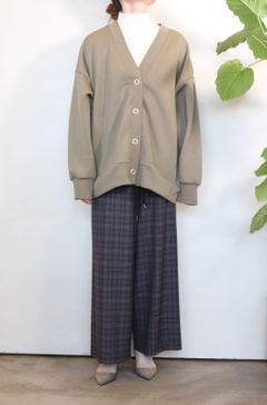 チェックストレートパンツ チャコール
