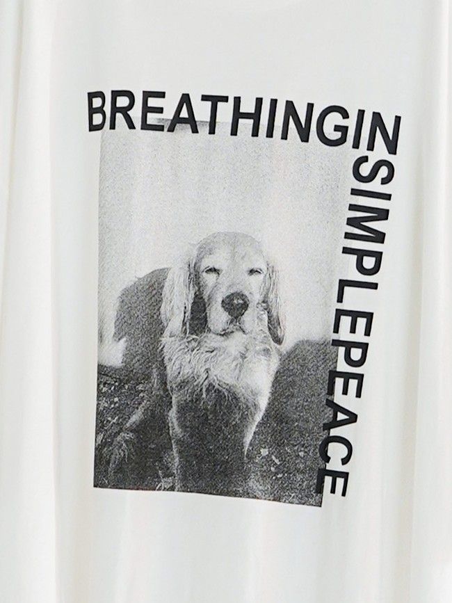 [8461-100KK] アニマルフォト”DOG”Tee ホワイト