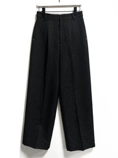 [3856-453MK] ジャガードストレートパンツ ブラック