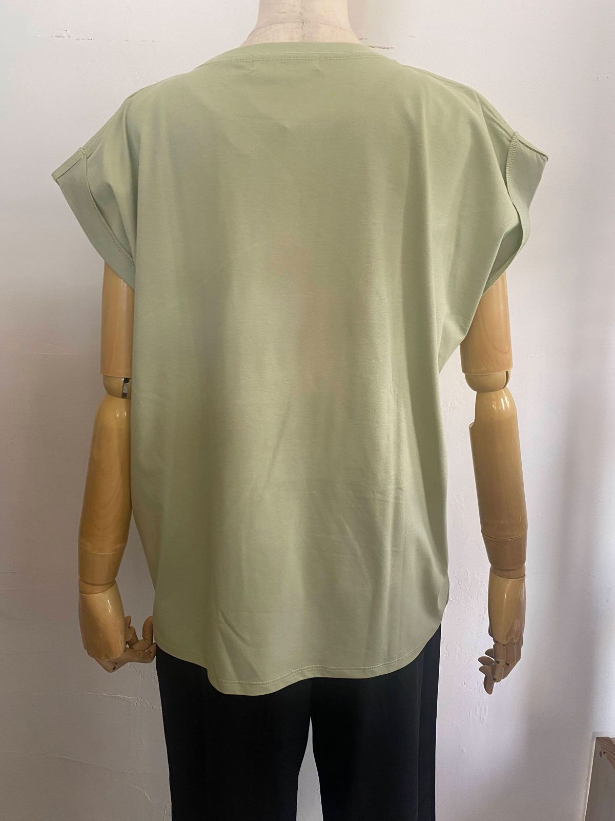 刺繍ロゴ入りカットT ミントグリーン