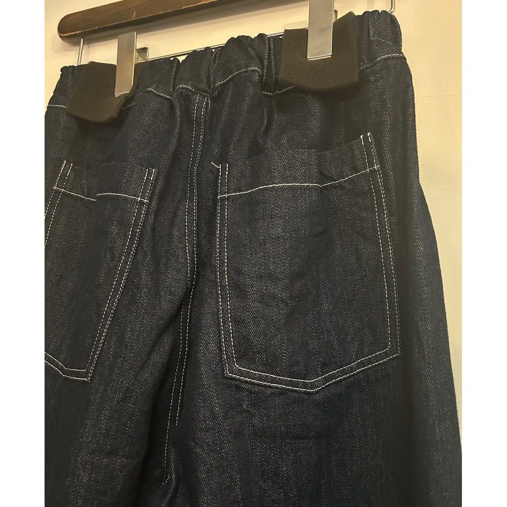 12ozムラデニム ラウンドパンツ インディゴxオフホワイト