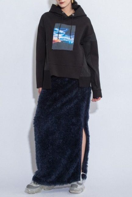 フォトプリントフーディー ブラック