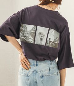 バックプリントTシャツ ダークグレー