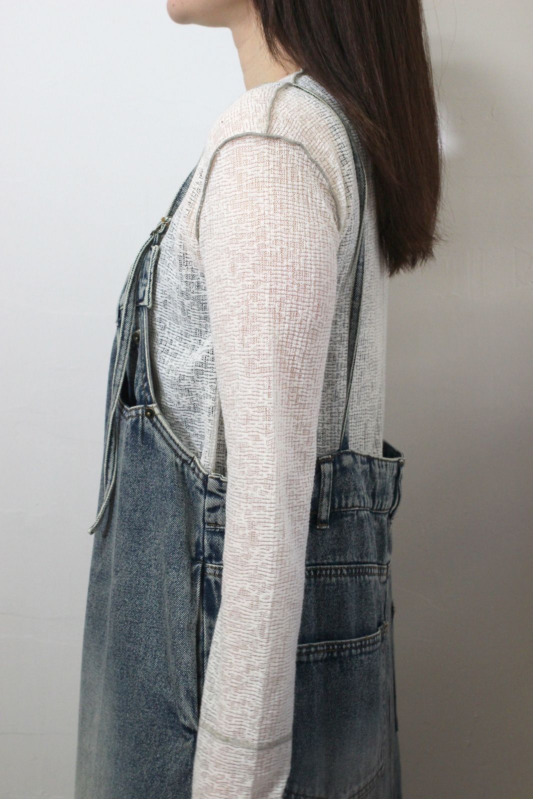 デニム/ツイル ジャンパースカート インディゴブルー