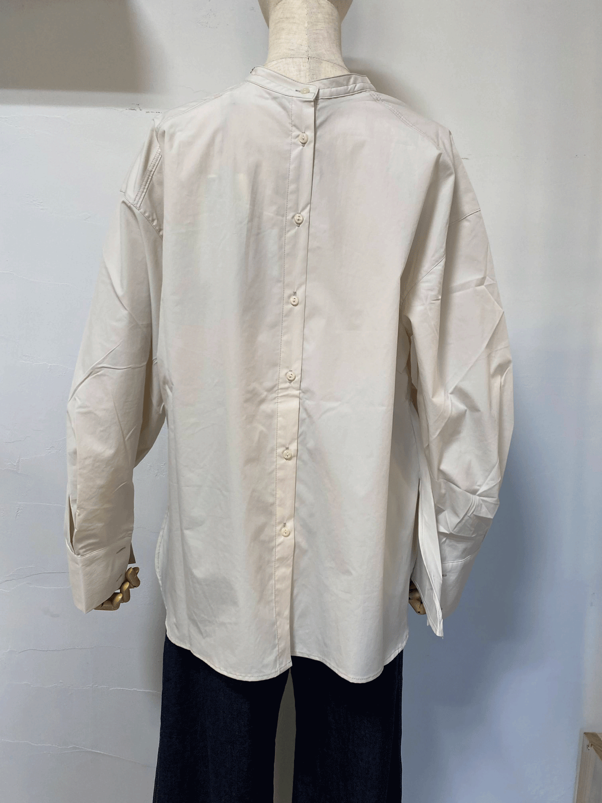 ポリエステルブロード フリルシャツ オフ