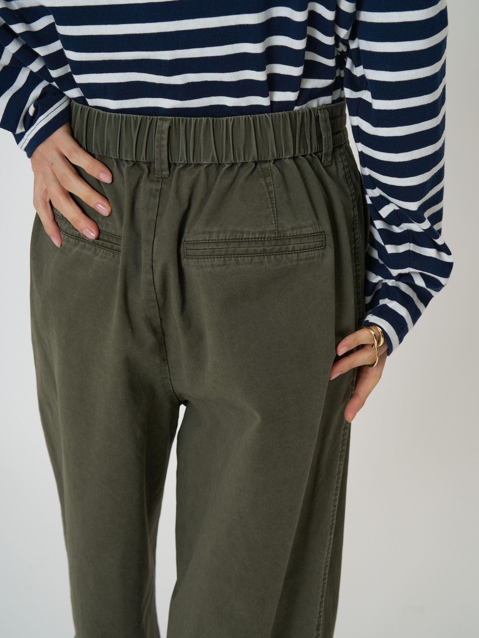 [3261-045BT] ウォッシュドチノPT カーキ