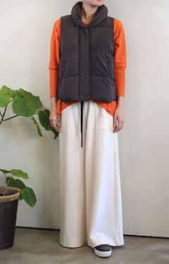 ストレッチポンチワイドパンツ オフホワイト