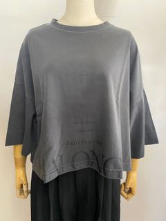 ピグメント製品染め オーバーロゴT チャコール