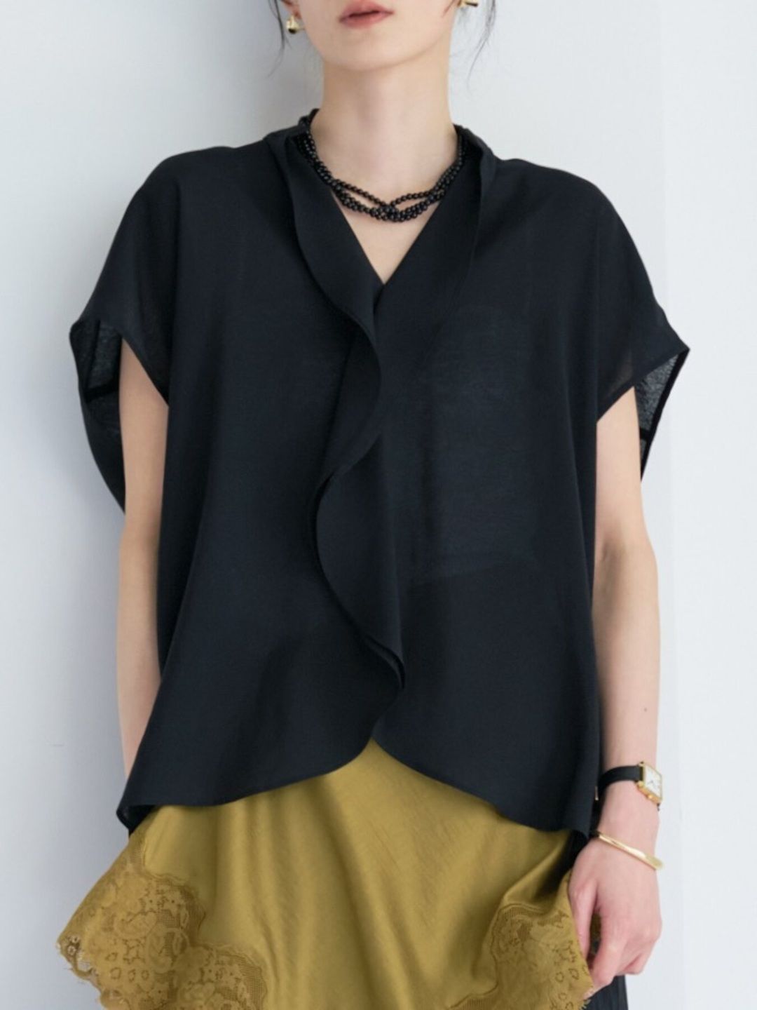 [1263-631MK] フロントカーブヘムシャツPO アイボリー