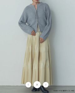 プリーツティアードスカート ライトイエロー