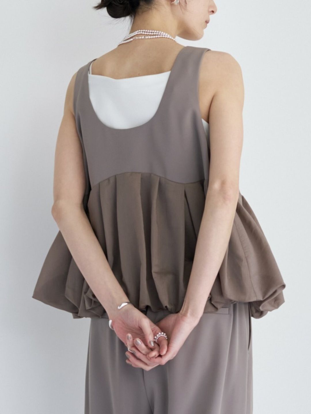 [1263-624MK] 2WAYバルーンビスチェ モカ