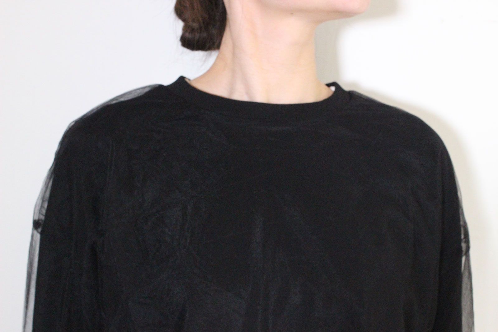 レイヤーチュールトップス ライトグレー