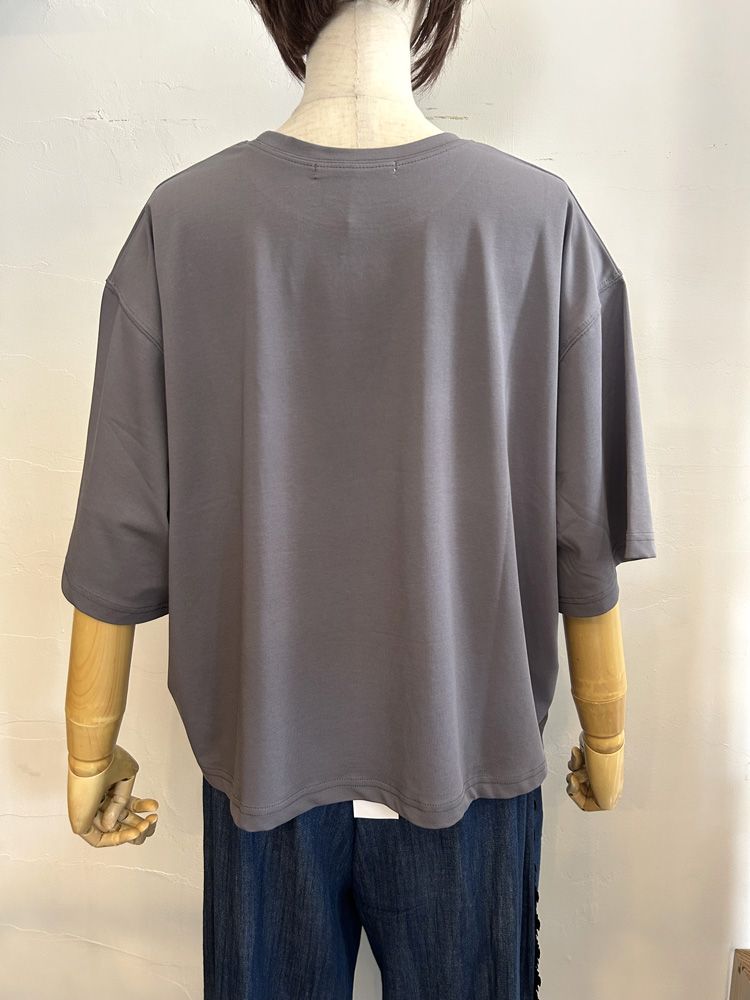 tulle bar TRANOI. wide tee チャコール