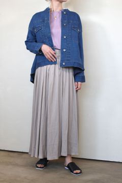 ストレッチデニムバックタックブルゾン バイオウォッシュ