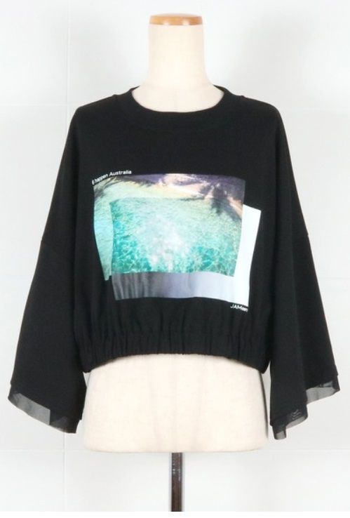 SEAフォトプリントTシャツ ブラック