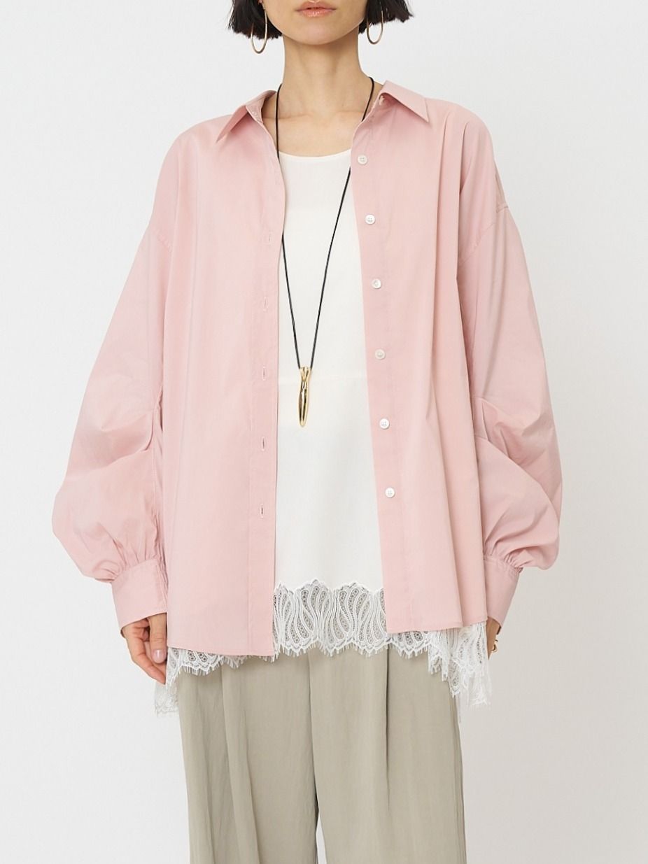 [1261-017KK] タックボリュームスリーブSH ピンク