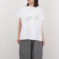 のび猫Tシャツ オフホワイト