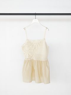 [9562-391DP] モチーフニットキャミソール オフホワイト