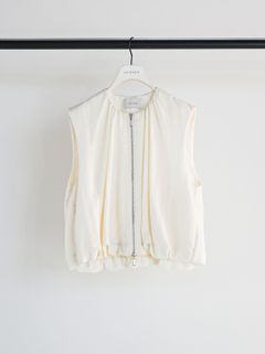 [4261-025MK] ダブルジップバルーンジレ アイボリー