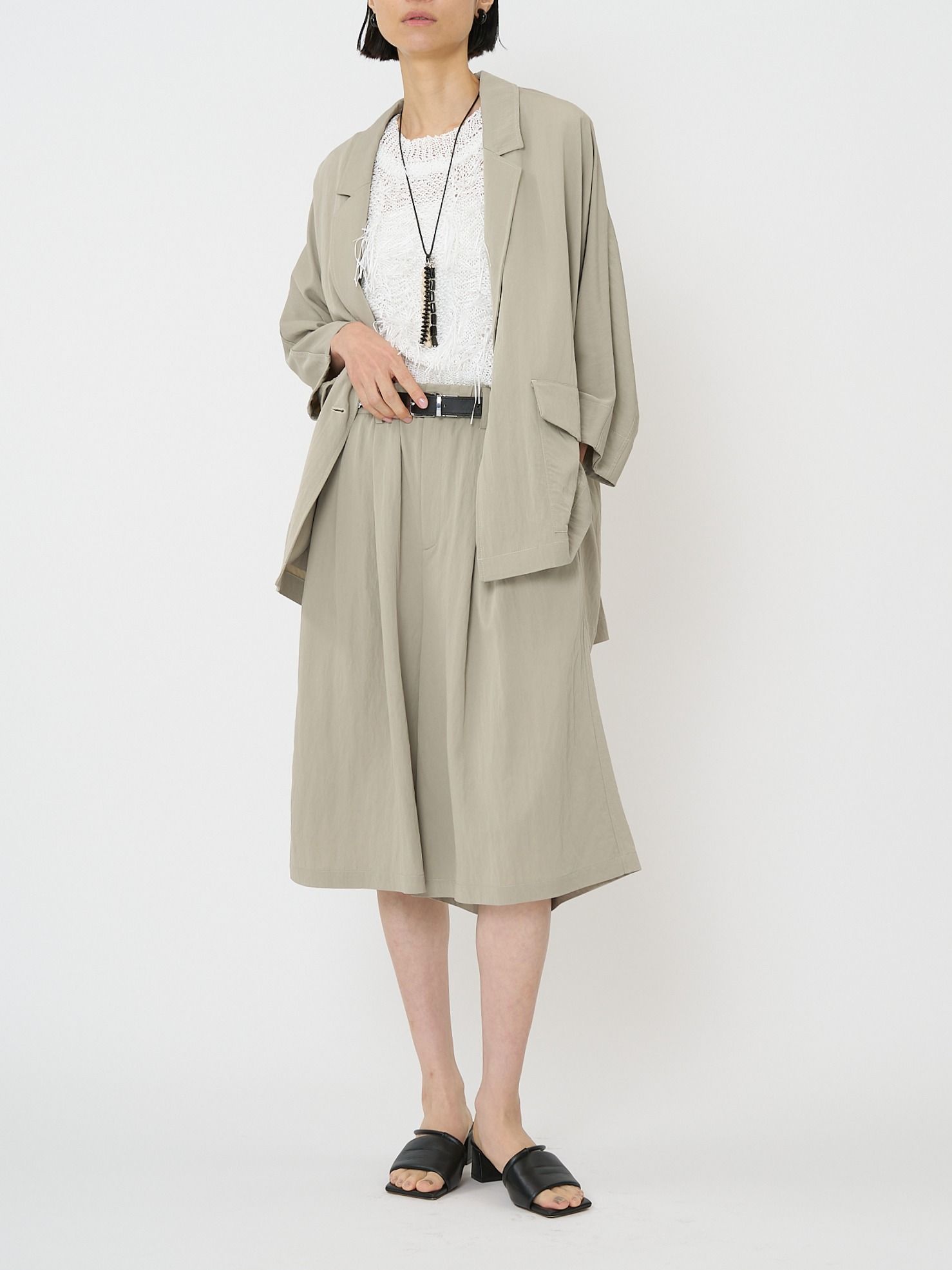 [9261-091GS] カットJQフリンジニットベスト オフホワイト