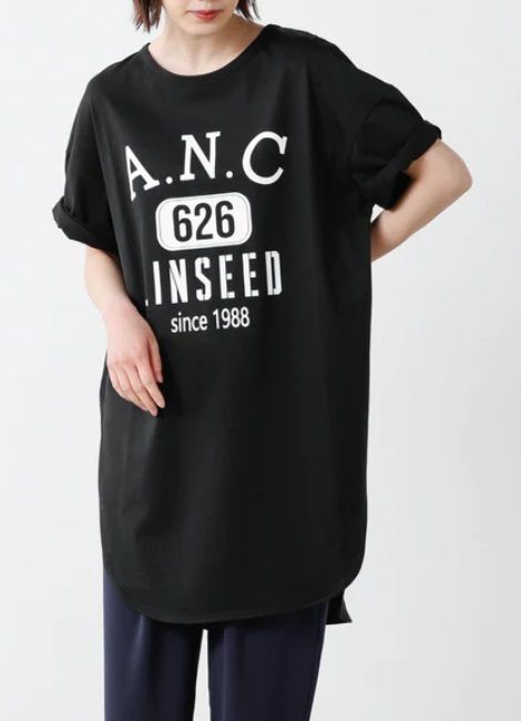 ロゴプリントロングTシャツ ブラック