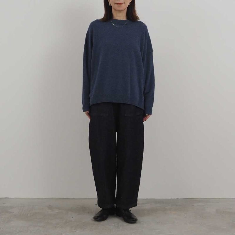 ミルキーラムワイドニット 杢ブルー