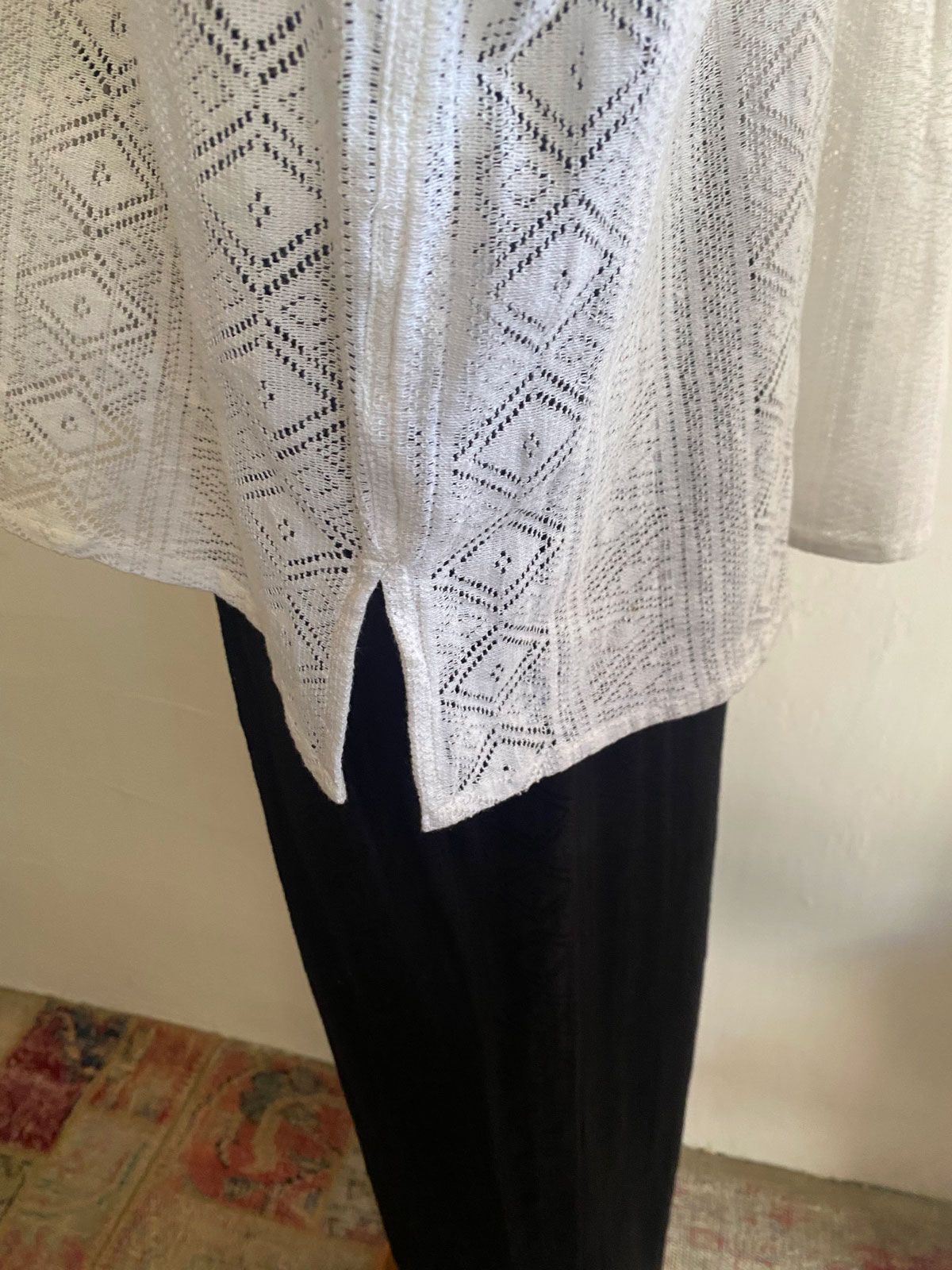 LACE SHORT-SLEEVE SHIRT オフホワイト