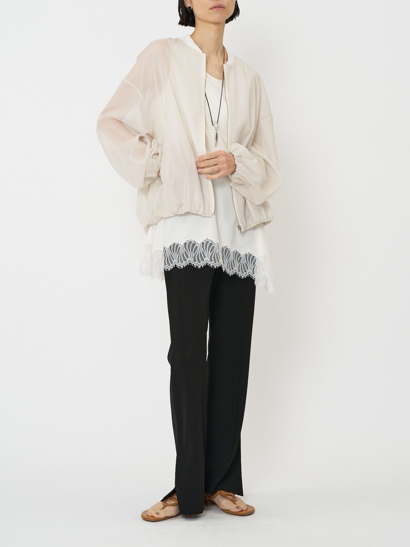 [4861-003KK] シアーチンツブルゾン エクリュ