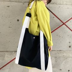 バイカラートートバッグ ブラックxホワイト