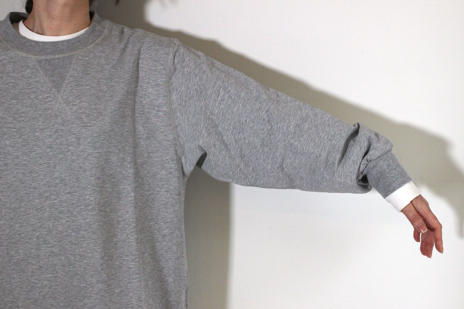 ミニ裏毛トップス 杢グレー