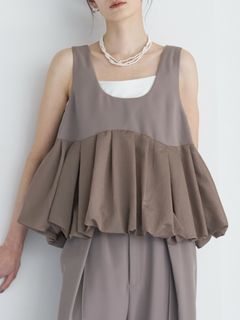 [1263-624MK] 2WAYバルーンビスチェ モカ