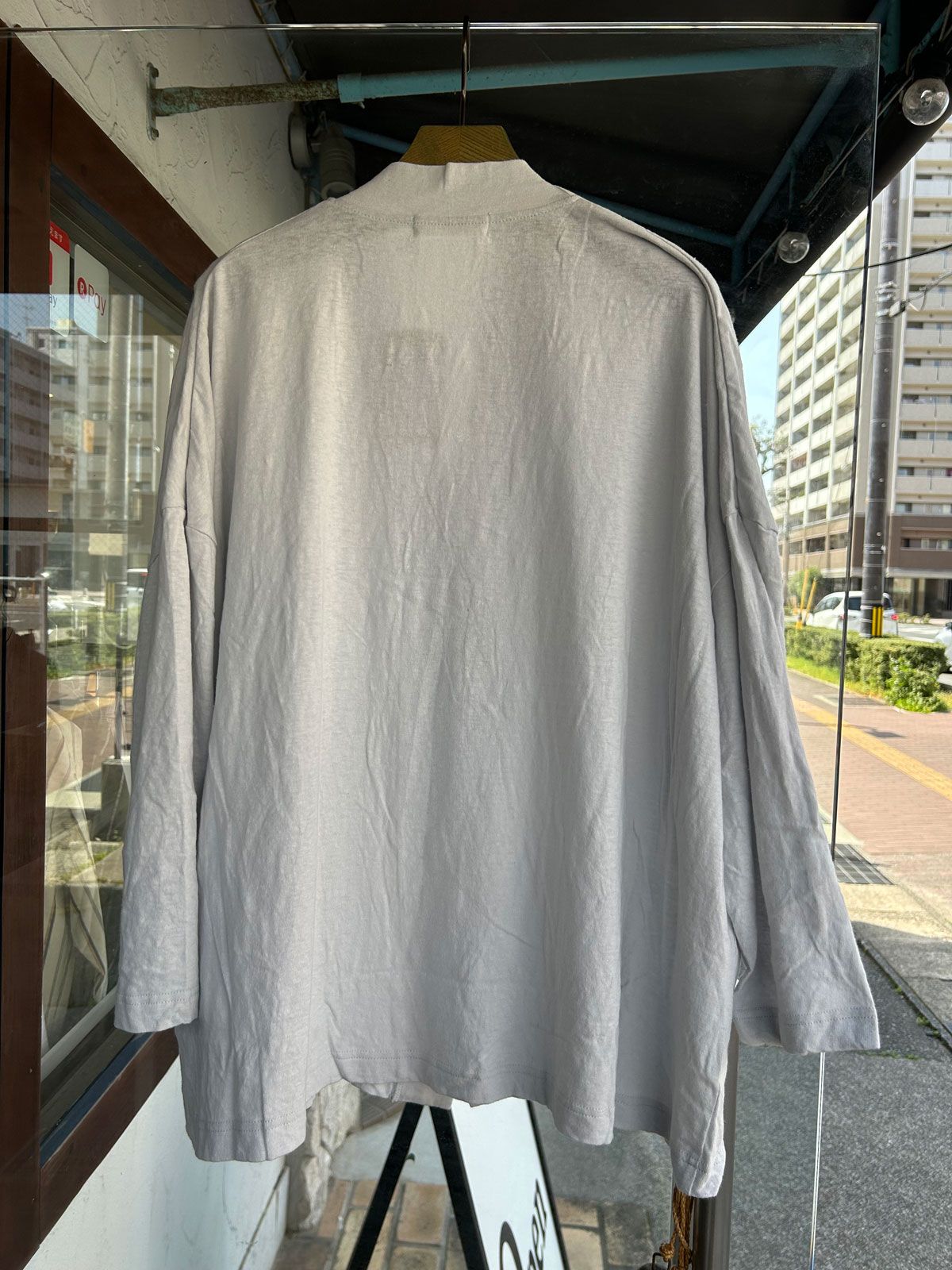 ムラ糸くるみカーディガン タイルグレー