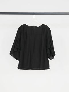 [1863-601KK] フレアスリーブブラウス ブラック